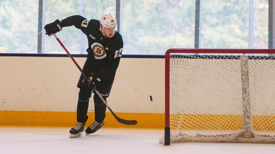 Bruins, Mason Lohrei hoping young blue-liner can 'make a real push' for the varsity club taken at Warrior Ice Arena (Bruins)